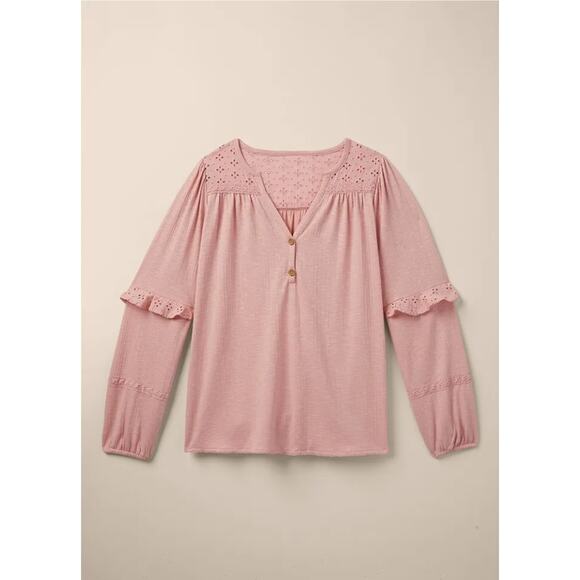 Matilda Jane Possibilities eyelet ruffle blouse M - Picture 2 of 6